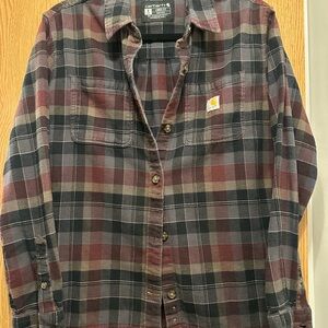 Carhartt Women’s Casual Plaid Shirt - Brown and Black